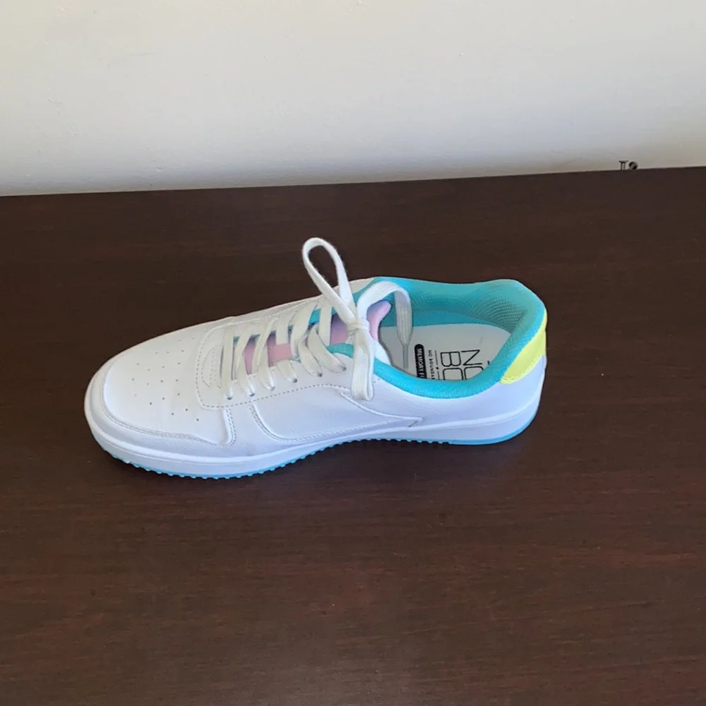 No Boundaries trendy, platform women’s Casual Sneakers white, pink, blue, yellow - Picture 5 of 9
